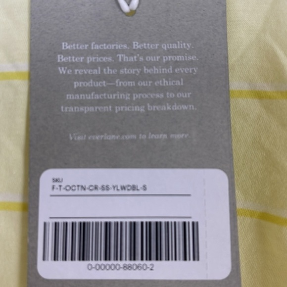 Everlane Organic Cotton Short Sleeve yellow T-Shirt Size Small New - Picture 4 of 8